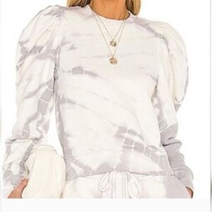 Ulla Johnson Purple Tie-Dye Puff Sleeve Sweatshirt- Orchid Tie Dye.